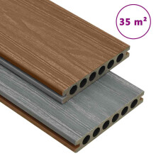 vidaXL WPC Terrassendielen mit Zubehör Braun und Grau 35 m² 4 m