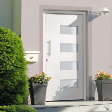 vidaXL Haustür Aluminium und PVC Weiß 100x200 cm
