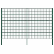 vidaXL Zaunelement mit Pfosten Eisen 349 x 200 cm Grün
