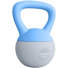 6KG Soft Kettlebell, Kettlebell with Non-Slip Handle for Home Gym, Weight Lifting, Strength Training, Light Blue/Grey