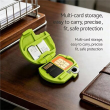 3D Printed SIM & TF Card Holder, Portable Memory Card Storage Case,Shockproof Holder Green