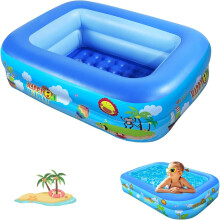 Aufblasbarer Kinderplanschbecken-Gartenpool Blau 105 x 75 x 30 cm — kinderpool blau, aufblasbarer pool