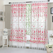 Floral Sheer Curtains Peony Print Vintage Rod Pocket