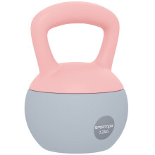 12KG Soft Kettlebell, Kettlebell with Non-Slip Handle for Home Gym, Weight Lifting, Strength Training, Pink/Grey