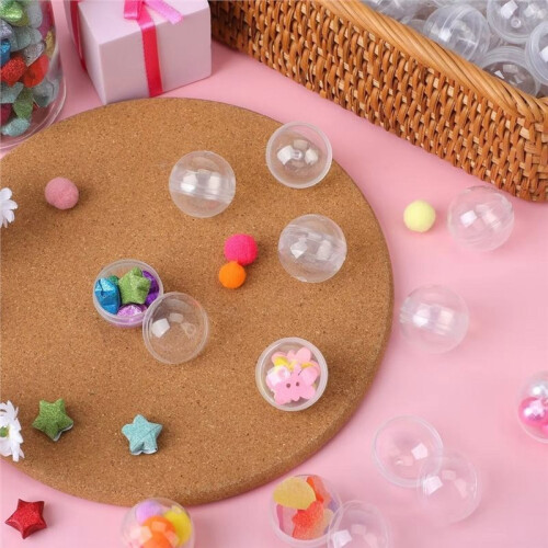 100pcs Clear Plastic Fillable Balls Smooth Reusable Twist Capsule for Kids Easter Party Diy  Storage Claw Machine 2