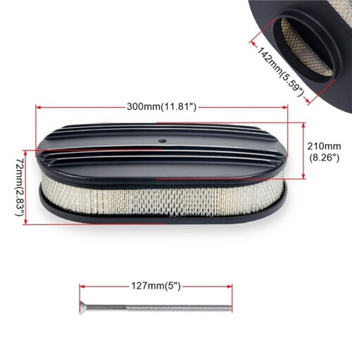 11.81Inch Air Filter Cleaner Assembly Washable Air Filter Element Oval Air Filter Cleaner 2