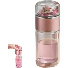 Glass Tea Infuser Bottle 3-in-1 Double-Layer Leak-Proof
