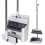 Broom and Dustpan Set White Adjustable Long Handle 3-in-1 1