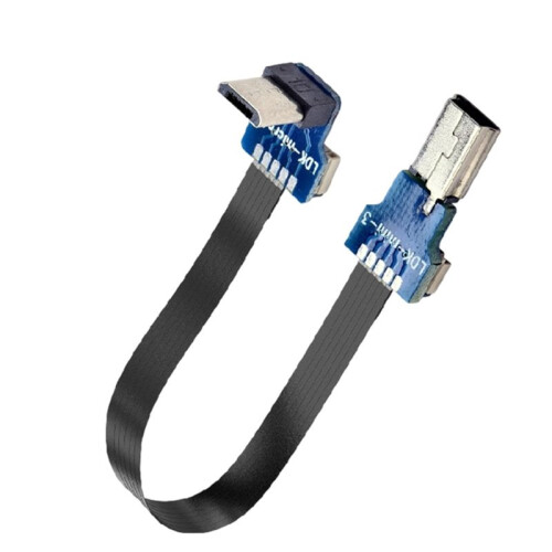 FFC Type-C  Micro USB Extension Ribbon Cable 90 Slim Flat Soft Flexible FPC Charge 20CM 2