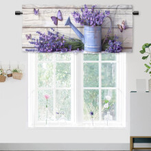 Purple Lavender Floral Thermal Valance Rod Pocket 54x18 in