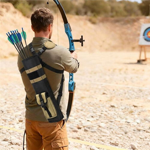 Archery Arrow Quiver, Adjustable Arrow Backpack Bag Holder for Target Archery Crossbow Compound Recurve Bow Practicing 1