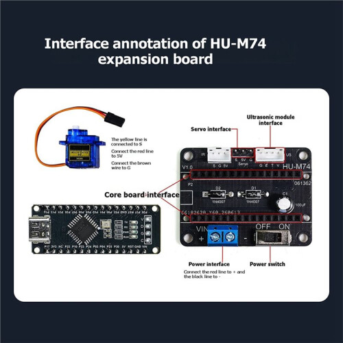 Trash Can Electronic DIY Kit HXFB Graphical Programming  Board HU-M74  3-in-1 Expansion Board 2