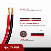 2PCS 12FT SAE Extension Cable 16AWG for Motorcycle Solar Panel 12V-24V 2Pin Charging Adapter Quick Connect/Disconnect