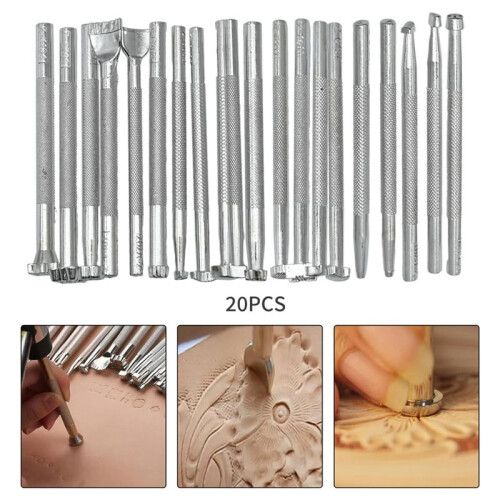 20 Pcs Leather Stamping Tools Special Shape Different Patterns for Carving  Leather Working Professional 1