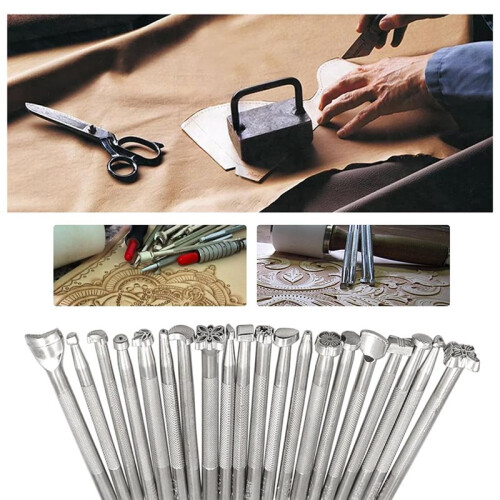 20 Pcs Leather Stamping Tools Special Shape Different Patterns for Carving  Leather Working Professional