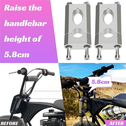 Elevadores de Guidão de 7/8 Polegadas 22mm para  Moto de Trilha Compatível com BT200X CT200U-EX para Apollo SSR CRF110 para  MB200 Prata 2