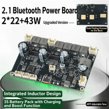 2.1 Versterker Bord 2 X 22W + 43W 3-Kanaals Geïntegreerde Oplaad Boost Circuit APP-Aanpasbaar met Lijn