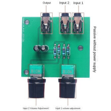 Hi-Fi Zweikanal-Stereo-Passivkopfhörerverstärker-Vorverstärker-Klangregelungsplatine 2-in-1-Out-Audiomixermodul