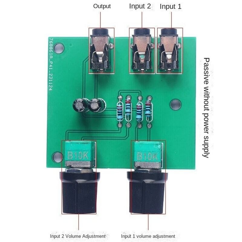 Dual Channel Controller Hi-Fi Dual-Channel Stereo Passive Headphone Amplifier Preamplifier Tone ...