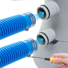 32mm Swimming Pool Hose with 6 Steel Clips Connector Kit Replacement Pools Filter Pipes Above Ground Water Pipe