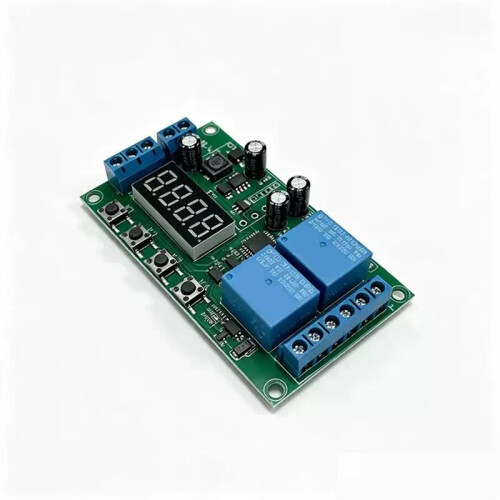 YF-7 Dual Channel Delay Relay Module AC 220V Digital Display Cycle Pulse Timer  Board for Automation Control 1