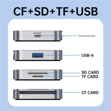 Magnetische 4-in-1 Kaartlezer OTG/CF//TF-Kaarten USB-Geheugenkaartlezer Draagbare Hogesnelheidsadapter voor Camera A Naar C