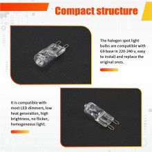 20Pcs G9 Halogen Light Bulbs,60W Clear Halogen Lamps Dimmable,Warm White 2800K for Chandeliers,Pendants,Landscape Lights