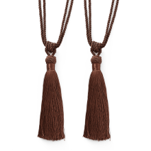 Curtain Tiebacks Handmade Rope with Tassel Coffee 2 Pack