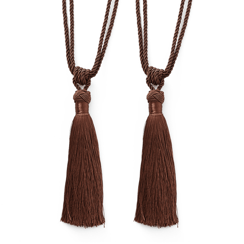 Curtain Tiebacks Handmade Rope with Tassel Coffee 2 Pack