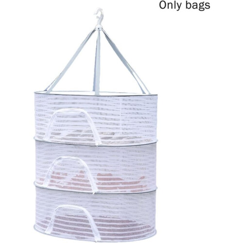 Drying Rack, Three-Layer Foldable Hanging Mesh with Zipper, Outdoor Drying Rack, for Drying Herbs, Vegetables 2