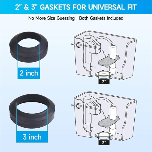 Kit de Junta Do Tanque Do Vaso Sanitário para Bowl, Inclui Juntas de Selagem de 2 Polegadas e 3 Polegadas, Kit de Reparação Universal para Vasos 2