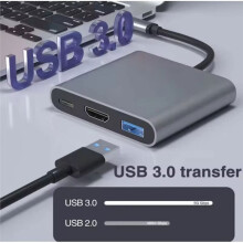 Hub USB C 3 en 1 con Puertos USB 3.0 Compatibles con  4K, Carga PD de 100 W y Carcasa de Aluminio para Portátiles para  Pro/Air