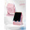 Induction Speaker Phone Stand with  Speaker RGB Colorful Light Adjustable Holder White 9