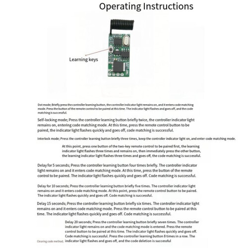 3V-24V Wide Voltage Universal RF Module Miniature Wireless Receiver Module 433MHZ Wireless Remote Control 2