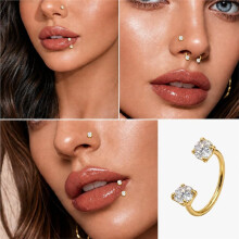 18G Horseshoe Nose Rings with Flat Back Labret Studs and Tool for Healed Nose Septum Lip and Ear Piercings