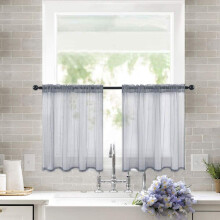 Sheer Curtains for Bathroom Window 2 Panels 132x46 cm