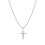Adjustable Rope Necklace with Metal Cross Pendant Silver 1