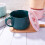 Microwavable Ceramic Soup Bowl with Handle and Lid 30.4 oz 4