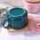 Microwavable Ceramic Soup Bowl with Handle and Lid 30.4 oz 5
