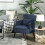 Corduroy Retro Accent Chair - Blue 4