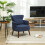 Corduroy Retro Accent Chair - Blue 3