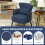 Corduroy Retro Accent Chair - Blue 6