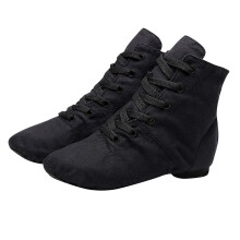 Jazz Shoes for Girls Ankle Canvas Split Sole Black
