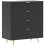Elegant Four-Drawer Bedside Table - Black 1