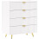 Elegant Four-Drawer Bedside Table - White 1