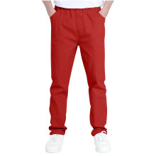 Boys Cargo Pants Elastic Waist Multi-Pocket Red Size 13-14