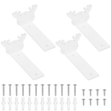 Shelf Brackets Floating Hidden Heavy Duty Steel Support 15cm White 4 Pack Set