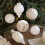 Christmas Tree Ornaments White and Gold Vintage Plastic 3