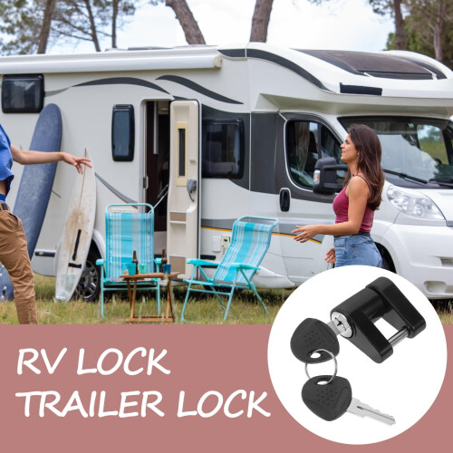 Gold Copper-Plated Hitch Trailer Lock Set for RVs and 2