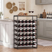 HOMCOM 30 Bottles Wine Rack, 6 Tier Wine Storage Holder, Rustic Brown
